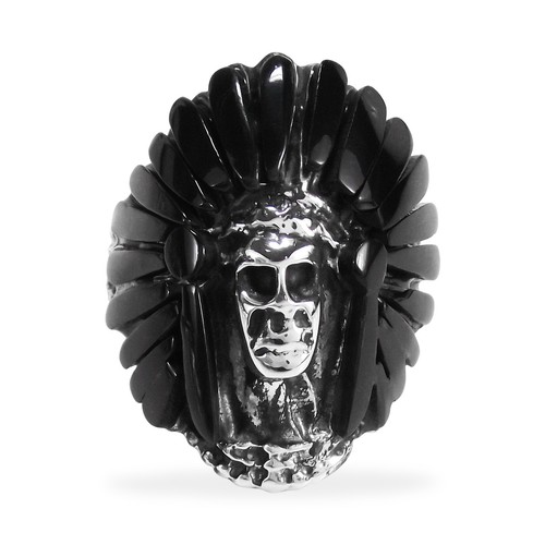 Native American-Indian Black Onyx Detail .925 Silver Ring-7 - Zdjęcie 1 z 5
