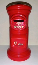 Salvadanaio Rosso Cassetta Postale Retro Vintage Anni80 Post Money Bank Ceramica