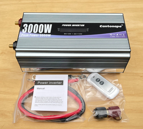 Used 3000W GRAY Power Inverter 12V to 110V/120V DC to AC