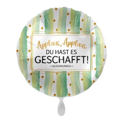 Party Factory Folienballon Du hast es geschafft Heliumballon grün gold Ø 43cm