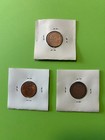 Lot #8)  1950 P-D-S 3pc Lincoln Wheat 1c Set - XF in separate coin flip holders — photo 2