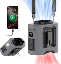 5-in-1 Portable Waist Clip Fan Rechargeable Wearable Neck Handheld Desk Fan