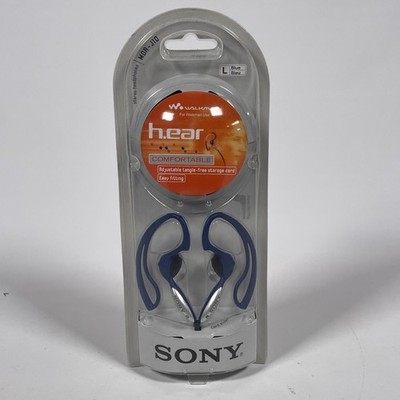 Vintage 2006 Sony MDR-J10 Stable Ear Clip On Wired Headphones Blue Large New NOS