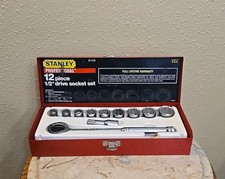 Vintage Stanley Professional 12 Piece 1/2" Drive Socket Set 87-739 USA