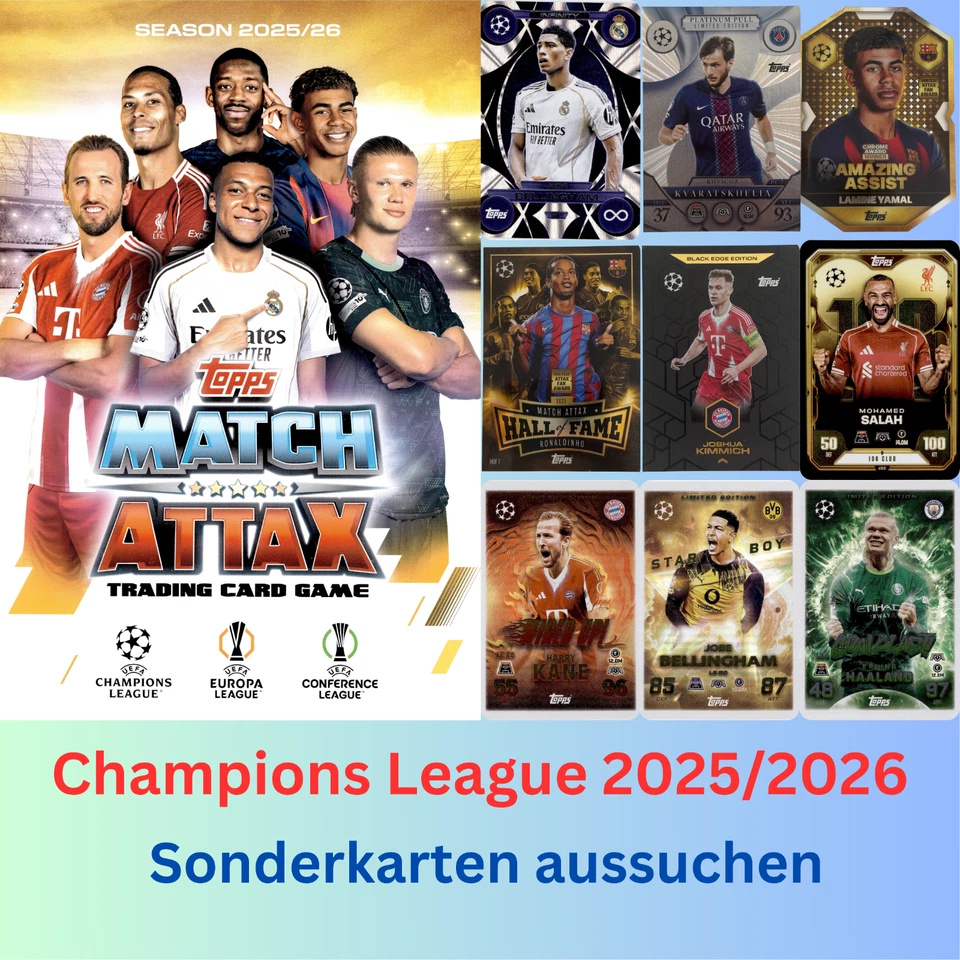 Topps MATCH ATTAX Champions League 2025/2026 25/26 - Sonderkarten zum Aussuchen
