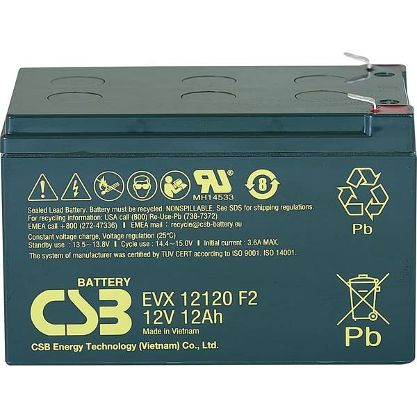 CSB Battery EVX12120F2  EVX 12120  Batteria al piombo 12 V 12 Ah Piombo-AGM (L x