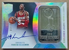 2021-22 Panini Eminence Hakeem Olajuwon Larry O'Brien Trophy Auto Silver Bar /10