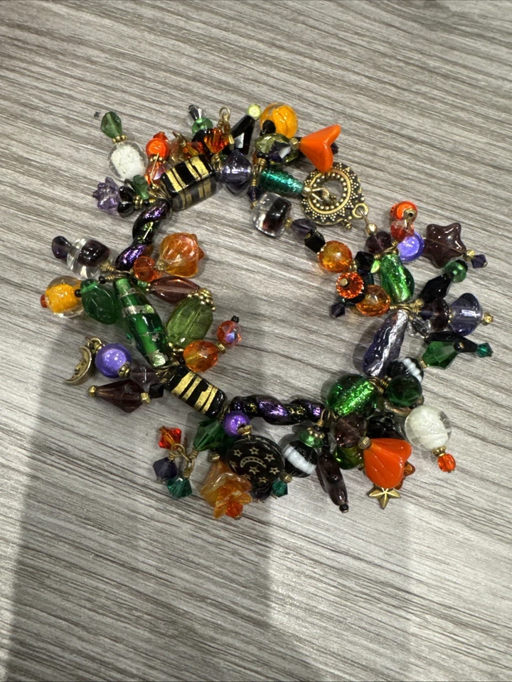 Artisan Cluster Lampwork Charm Bracelet Vintage - Image 2 of 4