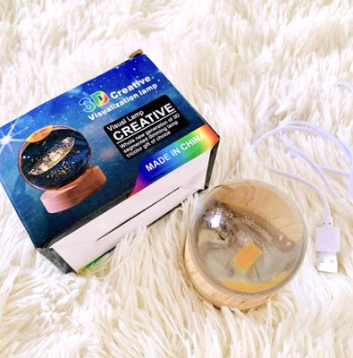 3D Creative Visualization Lamp, Galaxy in the clear ball, 3 * 2.5 * 2.5 inches
