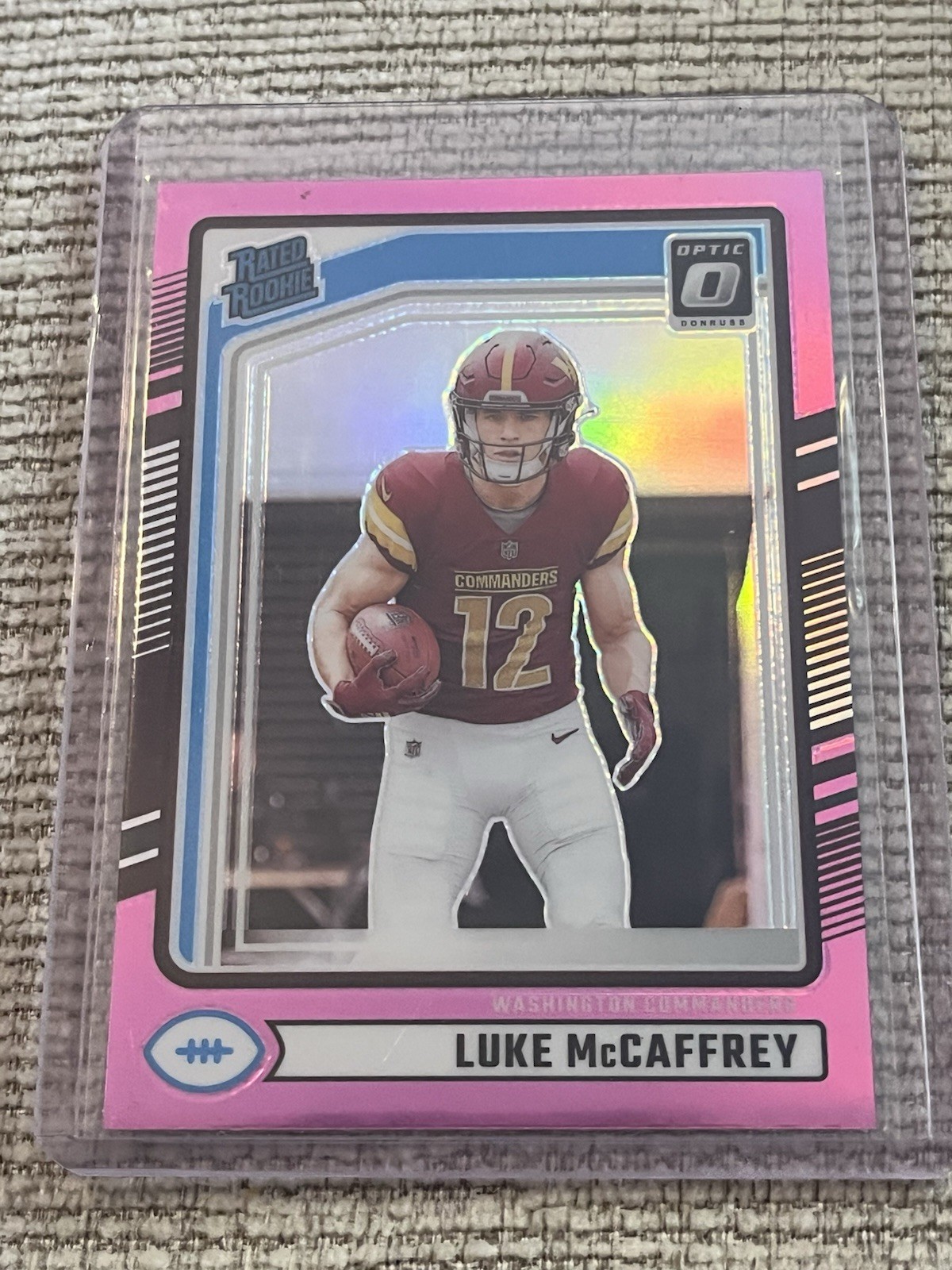 2024 Panini Donruss - Rated Rookie Optic Preview Pink Prizm #302 Luke McCaffrey