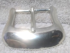 1996 Small Silver Shiny Metal Replacement Belt Buckle Solid Sturdy Great Usable