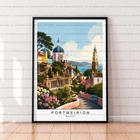 Portmeirion Wales Unframed Illustration Print Portmeirion Poster Art Village