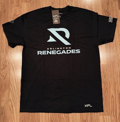 XFL Arlington Renegades T Shirt Mens Large Black Official Football NWT