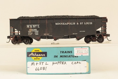 Tolva abierta de tres bahías Athearn escala HO Minneapolis y St Louis M&StL #66051 | Condition: Used