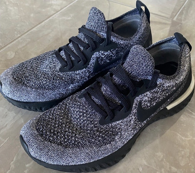 Nike Epic React Flyknit Cookies and Cream Gray/Black Women Sneakers AQ0067-011