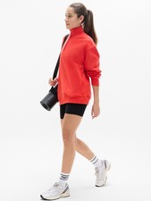 ATHLETA Forever Fleece 1/4 Zip Sweatshirt NWT - SMALL Cardinal 891664