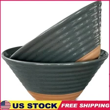 Ceramic Ramen Bowl Set 2 Scratch Resistant Microwave Safe Ideal Noodles Soup New