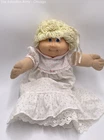 Cabbage Patch Kids Open Blue Eyes White Floral Dress Baby Girl Doll