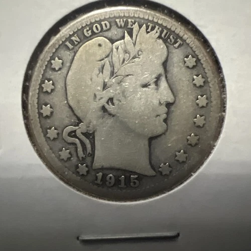 1915-D 25C Barber Quarter Actual Coin. Add It To Your Collection Today