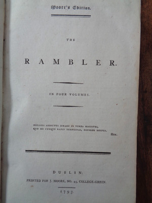 1793  THE RAMBLER by JOHNSON + PERSIAN LETTERS by LITTLETON BRITISH CLASSICS ^