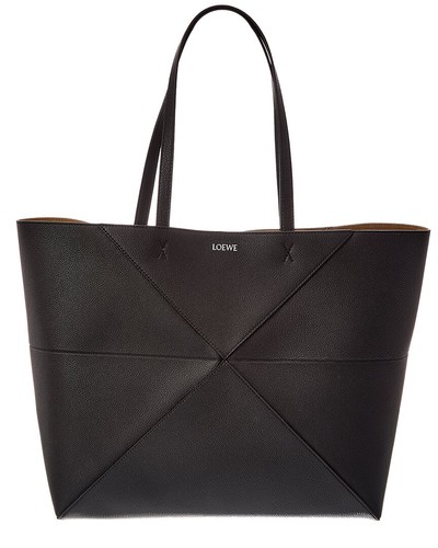 Loewe Puzzle Medium Leather Tote Women's Black