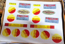 1 PG OLD STOCK REPRO A C Gilbert Erector SET DECALS U-CUT SELF ADHESIVE