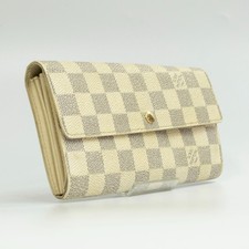 Louis Vuitton Portefeuille Sarah Long Wallet Damier Azur N61735 Auth Pre-Owned