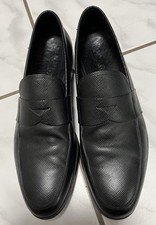 PRADA Herren Schwarz Leder Slipper Halbschuhe Größe UK 11 || US 12 EU 45