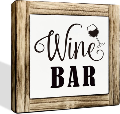 Wine Bar Sign, Box Sign Wood Desk Decor, Decor Coffee 16 