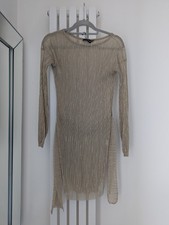 Gold mini dress by PrettyLittleThing, size UK 8, Party Dress