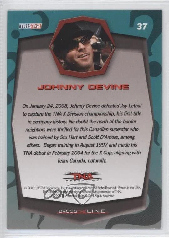 2008 TRISTAR TNA Wrestling Cross the Line If I Wasn't A Wrestler Johnny Devine - Image 2 of 2