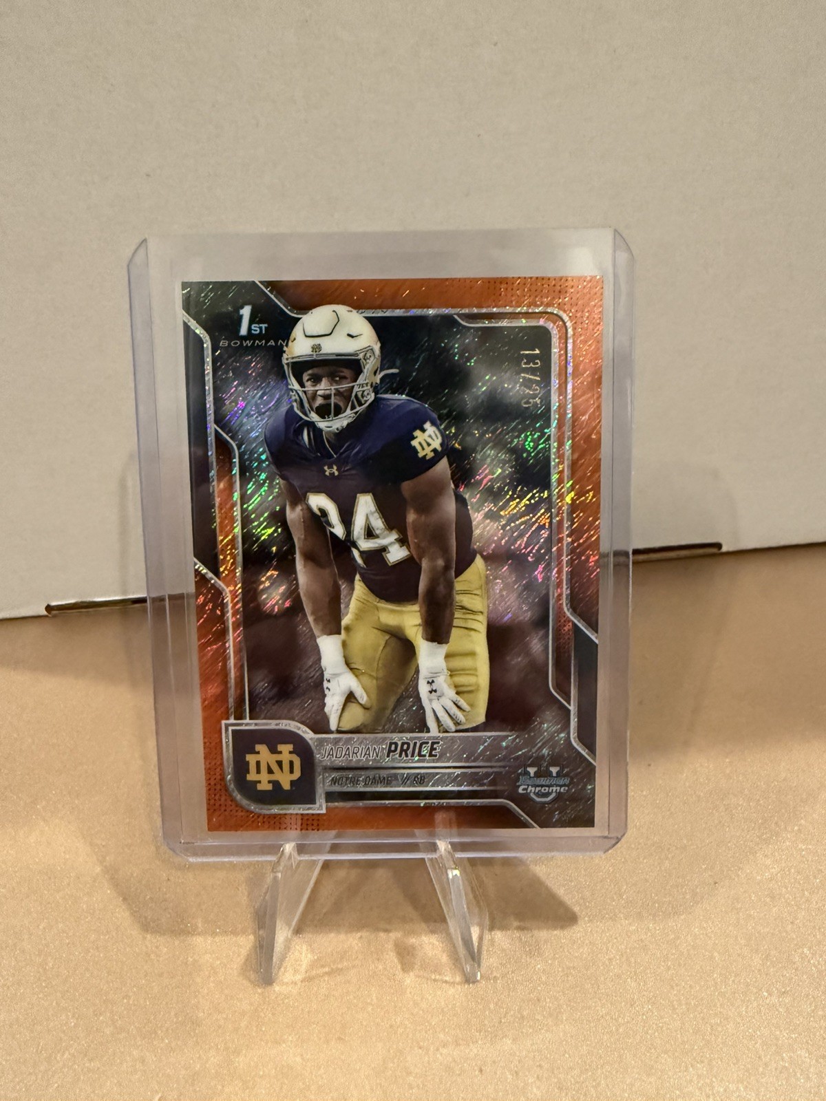 2025 Bowman Chrome U Jadarian Price 1ST BOWMAN ORANGE SHIMMER REFRACTOR /25 #117