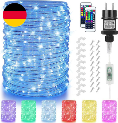 15M LED Schlauch Lichterkette Außen Strom, Bunt Outdoor Lichterkette Lichtschlau