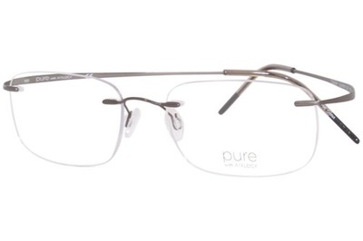 Pure Airlock Element 200 N 033 Titanium Eyeglasses Frame Gunmetal Rimless 54mm