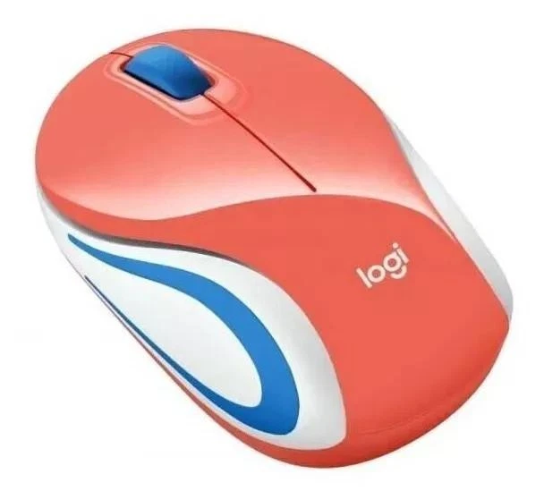 Logitech - M187 Mini Wireless Optical Ambidextrous Mouse-Coral- (pinkish-orange) - Image 4 of 4
