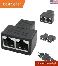 RJ45 Ethernet Cable Splitter Network Adapter, 1 Female to 2 Female LAN Ethern...