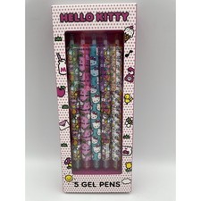 NIB 2024 Sanrio Hello Kitty Face 5 Gel Pens Red Box Set Colored Ink Cute Kawaii