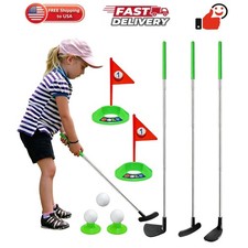Kids Golf Clubs Set, Retractable Toy Golf Clubs for Toddlers,3 Clubs with Pra...