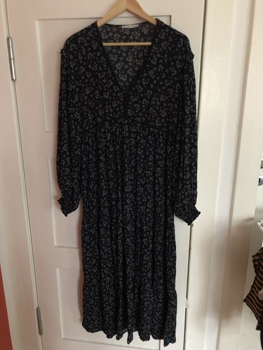 PULL&BEAR Boho Kleid dunkelblau, Gr. S
