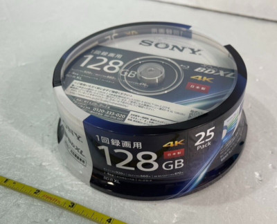 SONY Blu-ray Disc BD-R XL 128GB 4X Speed Printable Disc 25 Discs