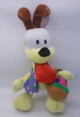 Paws Garfield 16'' Odie Easter Plush w Egg Basket & Blue Polka Dot Tie