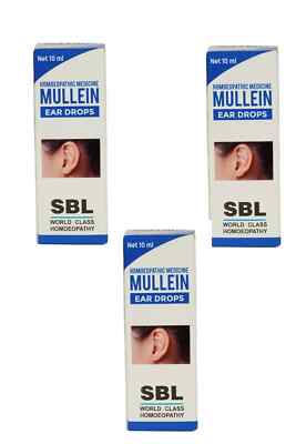 SBL Mullein Ear Drops for Fungal Infection (10ml) - Pack of 3 | Earache (Otalgia