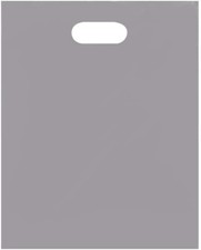 Gray Plastic Bags 1000 Grey Shopping Merchandise Retail Gift 12" x 15" Diecut