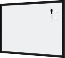 Magnetic Dry Erase Whiteboard, 35"W X 23"H, Black Wooden Frame