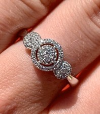 Brand New Sterling Silver 925 Engagement Ring With 0.40ctw Natural Diamonds