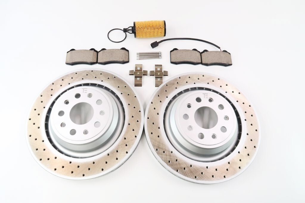 Maserati Ghibli Quattroporte rear brake pads rotors FREE oil filter 2014 to 2016
