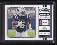 Zach Evans 2023 Chronicles Draft Picks #9 Contenders College Ticket