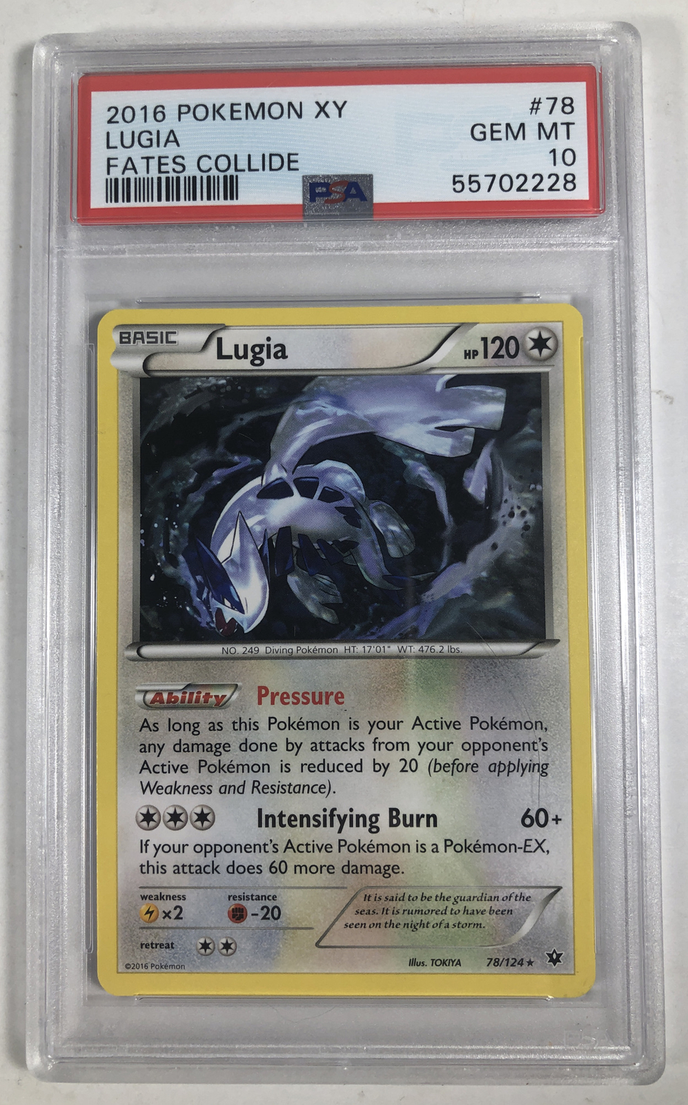 Lugia 78/124 NON HOLO PSA 10 GEM MINT 2016 Pokemon Fates Collide eBay