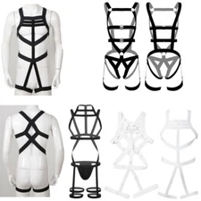 Sexy Men Body Shoulder Chest Harness Belt Jockstrap Bodysuit One-piece Nightwear