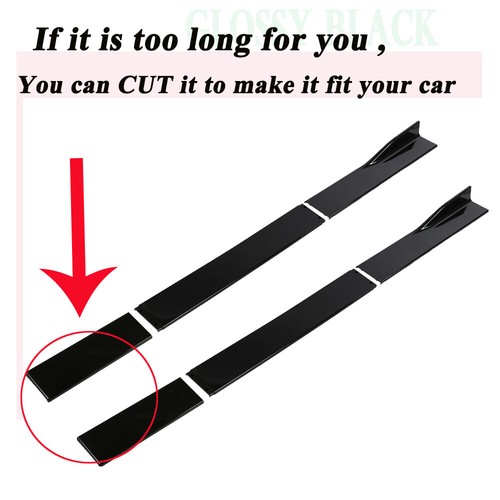 For Seat Ibiza Leon Toledo 86.6" Side Skirts Extension Rocker Panel Glossy Black - Picture 4 of 10